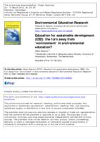 Education for Sustainable Development (ESD): The turn away from ‘environment’ in environmental education?