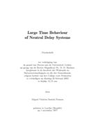 Large Time Behaviour of Neutral Delay Systems