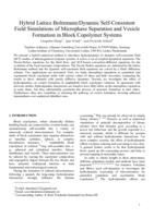 Hybrid Lattice Boltzmann/Dynamic Self-Consistent Field Simulations of Microphase Separation and Vesicle Formation in Block Copolymer Systems