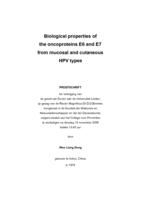 Biological properties of the oncoproteins E6 and E7 from mucosal and cutaneous HPV types