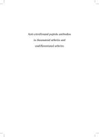 Anti-citrullinated peptide antibodies in rheumatoid arthritis and undifferentiated arthritis