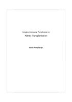Innate immune functions in kidney transplantation