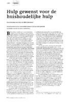 Hulp gewenst voor de huishoudelijke hulp