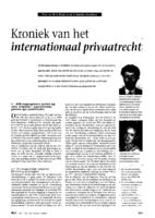 Kroniek van het internationaal privaatrecht