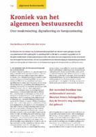 Kroniek van het algemeen bestuursrecht. Over modernisering, digitalisering en Europeanisering