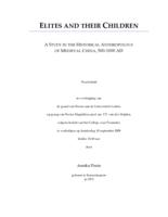 Elites and their children : a study in the historical anthropology of medieval China, 500-1000 AD