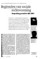 Beginselen van sociale rechtsvorming, Bespreking preadvies NJV 2001