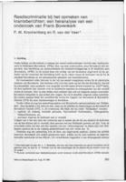 Rasdiscriminatie bij het opmaken van kranteberichten: een heranalyse van een onderzoek van Frank Bovenkerk [Racial discrimination in the lay-out of newspaper items: A re-analysis of a study by Frank Bovenkerk]