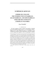 Others may follow: the introduction of marriage, quasi-marriage, and semi-marriage for same-sex couples in European countries