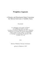 Weightless Segments - A phonetic and phonological study concerning the metrical irrelevance of syllable onsets