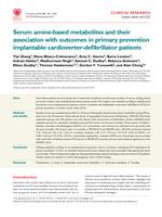 Serum amine-based metabolites and their association with outcomes in primary prevention implantable cardioverter-defibrillator patients