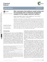 Why conclusions from platinum model surfaces do not necessarily lead to enhanced nanoparticle catalysts for the oxygen reduction reaction