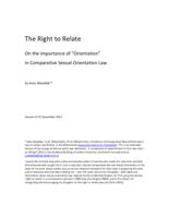 The right to relate: On the importance of “orientation” in comparative sexual orientation law