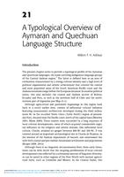 A Typological Overview of Aymaran and Quechuan Language Structure