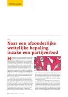 Naar een afzonderlijke wettelijke bepaling inzake een partijverbod