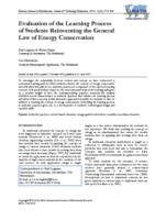 Evaluation of the Learning Process of Students Reinventing the General Law of Energy Conservation