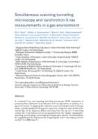 Simultaneous scanning tunneling microscopy and synchrotron X-ray measurements in a gas environment