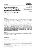 Beyond multispecies ethnography: Engaging with violence and animal rights in anthropology