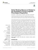 Verbal working memory is related to the acquisition of cross-linguistic phonological regularities