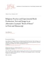 Religious Practice and Experimental Book Production. Text and Image in an Alternative Layman's "Book of Hours" in Print and Manuscript