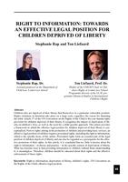 Right to Information: Towards an Effective Legal Position for Children Deprived of Liberty