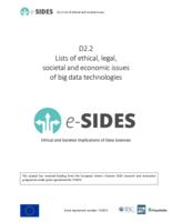 Lists of ethical, legal, societal and economic issues of big data technologies