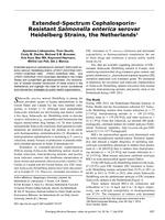 Extended-Spectrum Cephalosporin-Resistant Salmonella enterica serovar Heidelberg Strains, the Netherlands