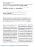 Methylation matters: FK506 binding protein 51 (FKBP5) methylation moderates the associations of FKBP5 genotype and resistant attachment with stress regulation