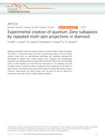 Experimental creation of quantum Zeno subspaces by repeated multi-spin projections in diamond