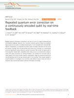 Repeated quantum error correction on a continuously encoded qubit by real-time feedback