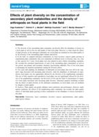 Effects of plant diversity on the concentration of secondary plant metabolites and the density of arthropods on focal plants in the field