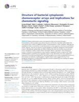 Structure of bacterial cytoplasmic chemoreceptor arrays and implications for chemotactic signaling.