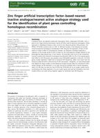 Zinc finger artificial transcription factor-based nearest inactive analogue/nearest active analogue strategy used for the identification of plant genes controlling homologous recombination