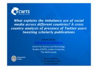 What explains the imbalance use of social media across different countries? A cross country analysis of presence of Twitter users tweeting scholarly publications.
