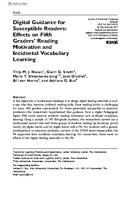 Digital guidance for susceptible readers: effects on fifth graders' reading motivation and incidental vocabulary learning