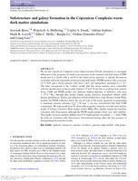 Substructure and galaxy formation in the Copernicus Complexio warm dark matter simulations