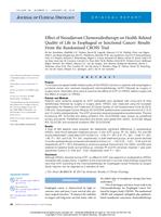 Effect of Neoadjuvant Chemoradiotherapy on Health-Related Quality of Life in Esophageal or Junctional Cancer: Results From the Randomized CROSS Trial