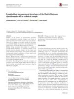 Longitudinal measurement invariance of the Dutch Outcome Questionnaire-45 in a clinical sample