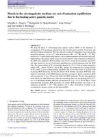 Metals in the circumgalactic medium are out of ionization equilibrium due to fluctuating active galactic nuclei