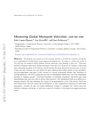 Measuring global monopole velocities, one by one