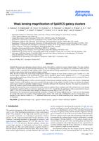 Weak lensing magnification of SpARCS galaxy clusters