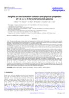 Insights on star-formation histories and physical properties of 1.2 <= z <~ 4 Herschel-detected galaxies