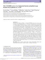 The CALYMHA survey: Lyα luminosity function and global escape fraction of Lyα photons at z = 2.23