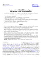 Lupus disks with faint CO isotopologues: low gas/dust or high carbon depletion?