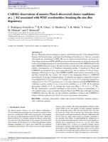 CARMA observations of massive Planck -discovered cluster candidates at z ~ 0.5 associated with WISE overdensities: breaking the size-flux degeneracy