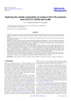 Exploring the volatile composition of comets C/2012 F6 (Lemmon) and C/2012 S1 (ISON) with ALMA