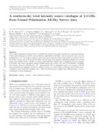 A Southern-Sky Total Intensity Source Catalogue at 2.3 GHz from S-Band Polarisation All-Sky Survey Data