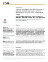 Effectiveness of a LED flashlight technique in reducing livestock depredation by lions (Panthera leo) around Nairobi National Park, Kenya