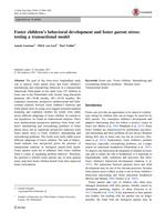 Foster children’s behavioral development and foster parent stress: testing a transactional model