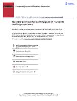 Teachers’ professional learning goals in relation to teaching experience